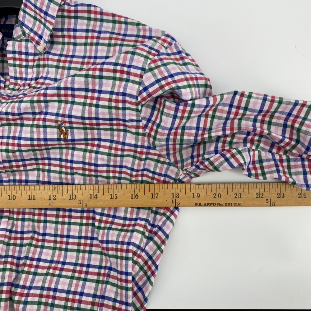 Polo Ralph Lauren Slim Fit Stretch Oxford Shirt Mens Small Plaid Multi-Color - Picture 8 of 8